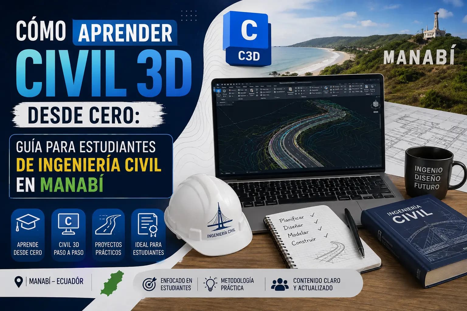 Cómo aprender Civil 3D desde cero: guía para estudiantes de ingeniería civil en Manabí